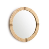 Зеркало Круглое из рафии 55 см Ghada единый размер бежевый LA REDOUTE INTERIEURS  фото, kupilegko.ru